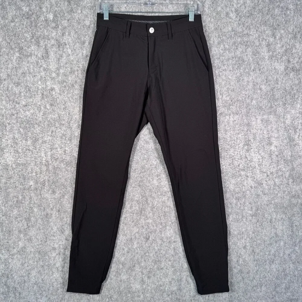 Primo Pants Mens 28X28 Regular Black Jogger Tapered Ankle Zip Golf Performance